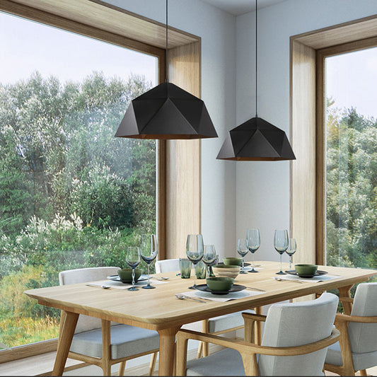 Colorful Geometric Pendant Lamps in Various Colors and Sizes