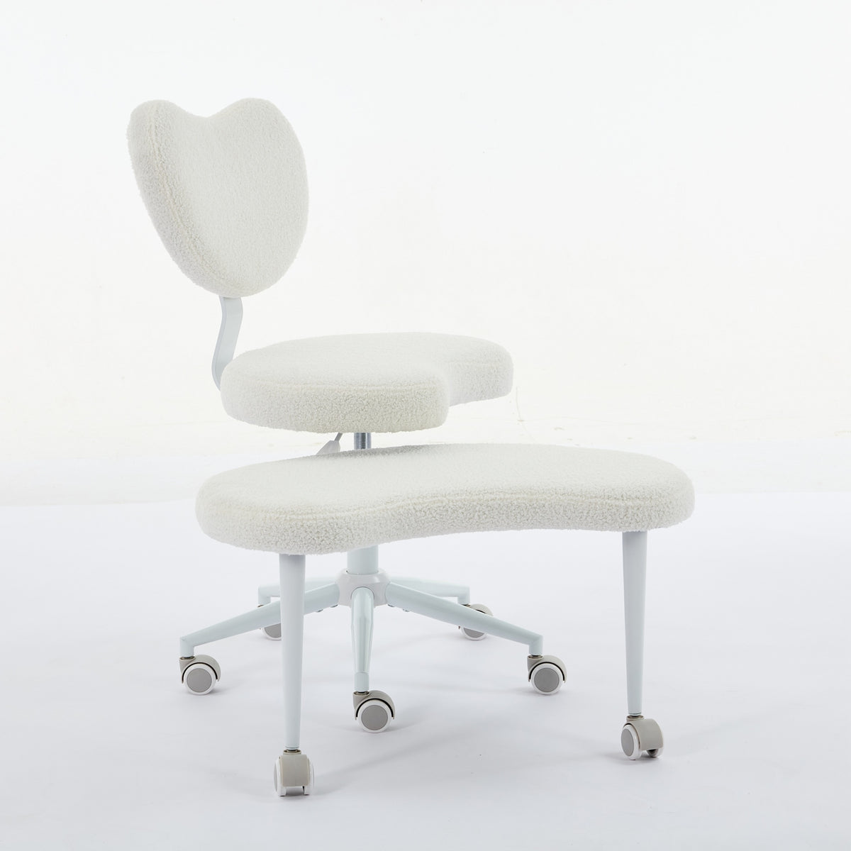 Ivory Anthony & Home cross-legged meditation chair with wheels, featuring a cushioned seat and sturdy wooden frame for comfortable seating.
