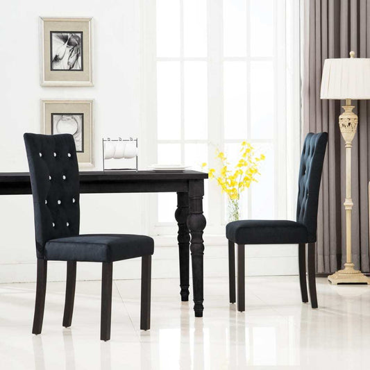Black Velvet Dining Chairs Set Of 2 For Modern Homes