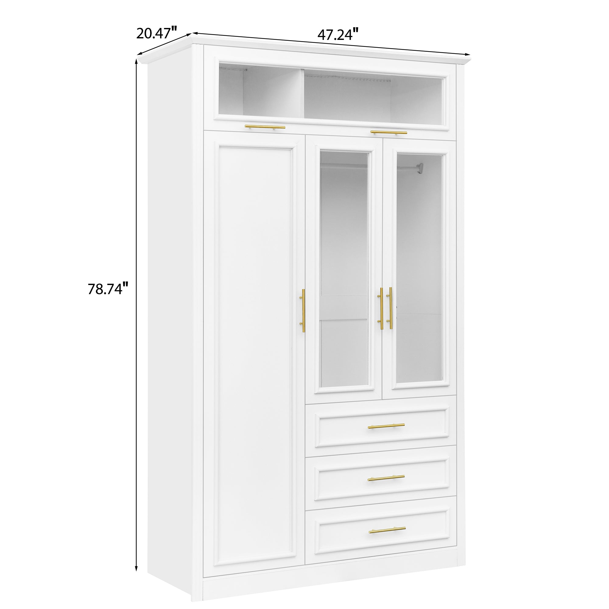 Anthony & Home Pinewood Atelier wardrobe armoire with double doors and wooden finish, standing on a plain background.