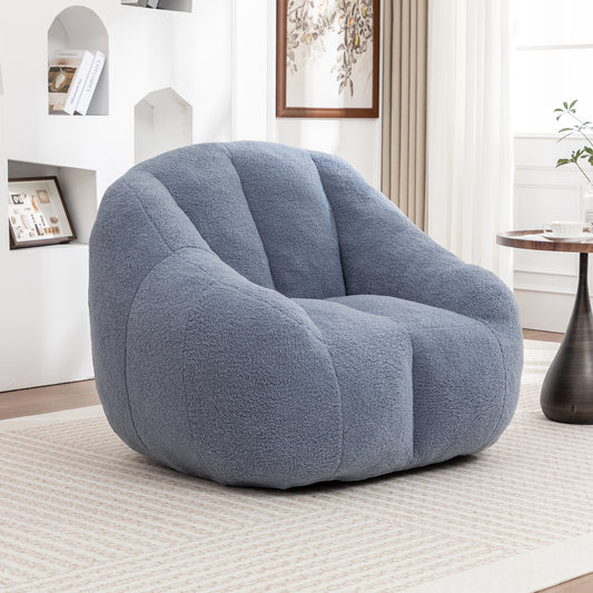Light blue Anthony & Home Signature Memory Foam Bean Bag Chair with tufted design for comfortable seating.