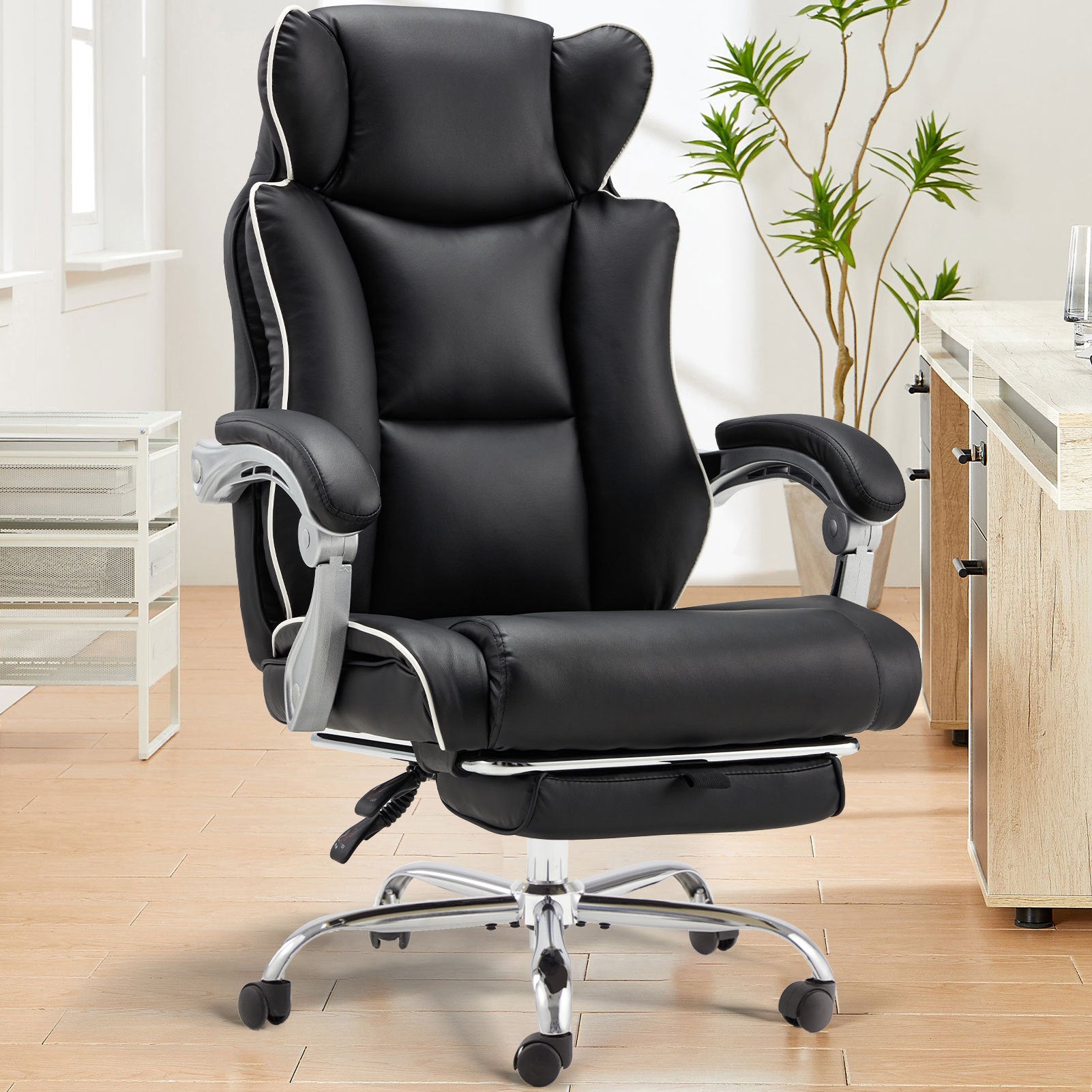 Tall Office Desk Chair With Foot Rest 300 Lb Capacity
