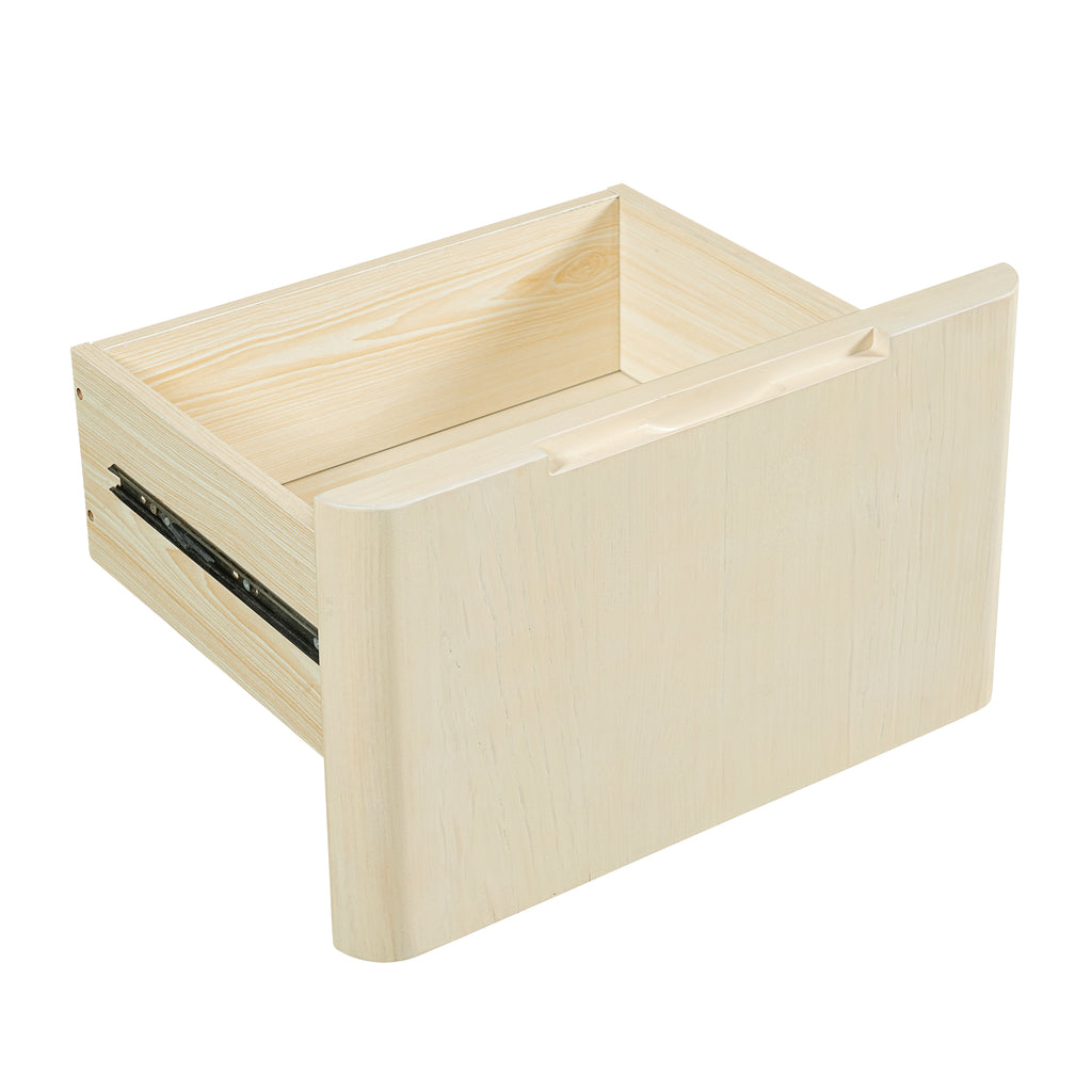 Anthony & Home Atelier 90-inch natural wood L-shaped desk with spacious workspace and modern design for home or office use.