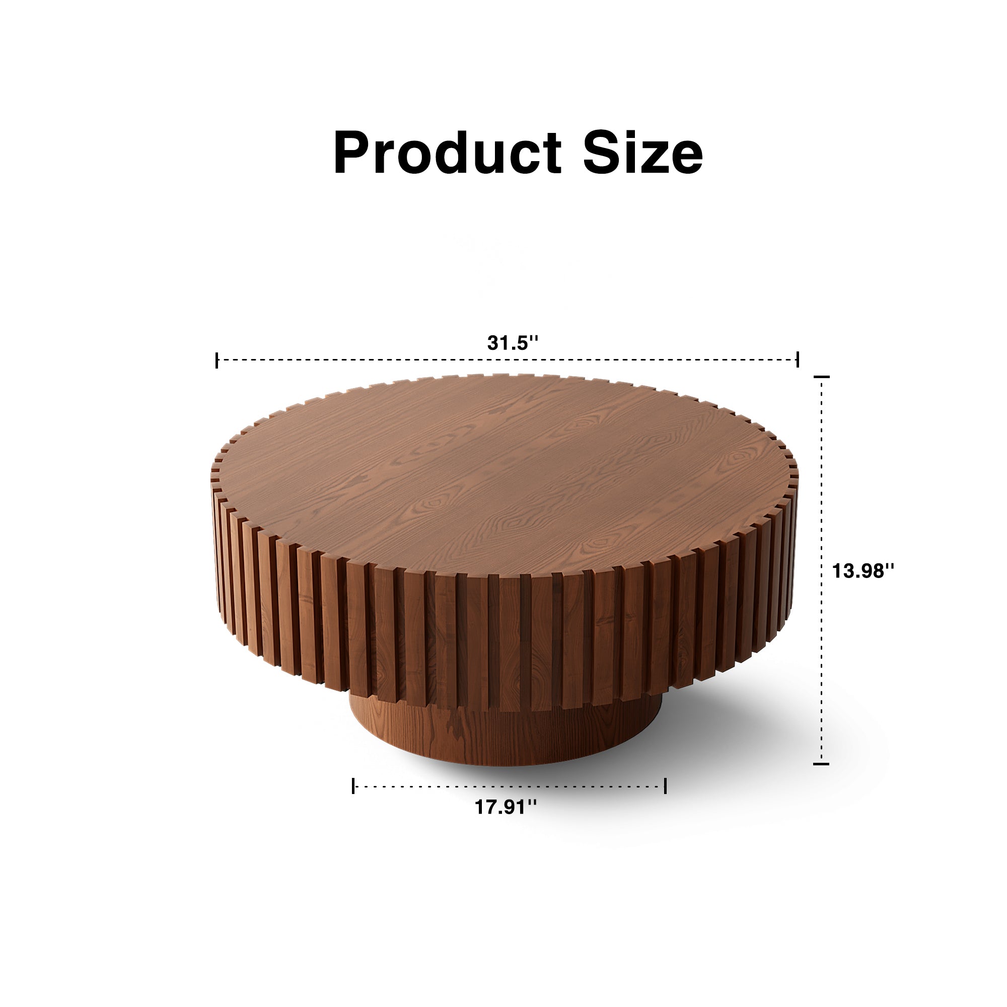 Round lacquered wood coffee table with pedestal base by Anthony & Home, showcasing smooth finish and elegant design.