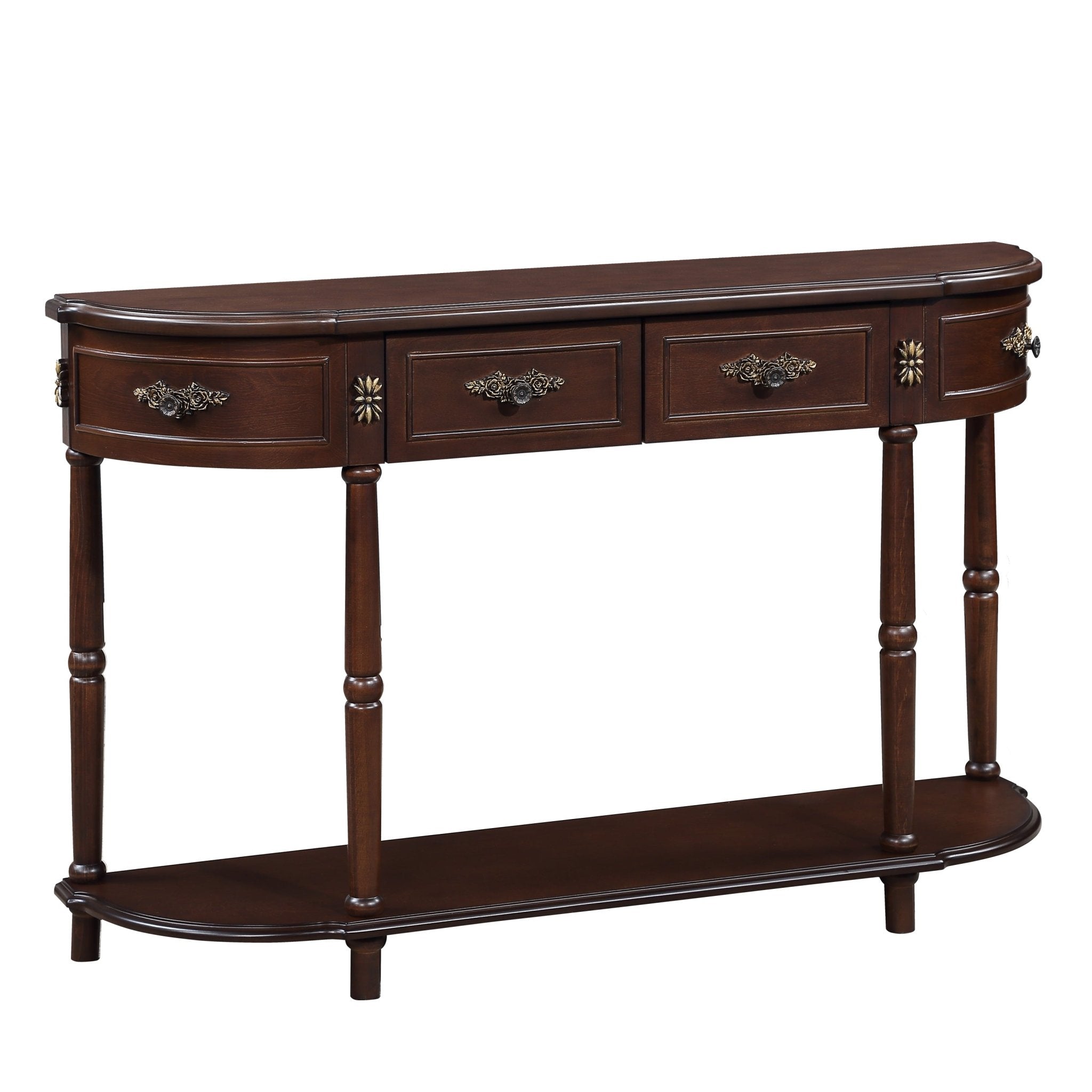 Espresso finish Anthony & Home console table with sleek design and wood finish, ideal for entryways or living rooms.