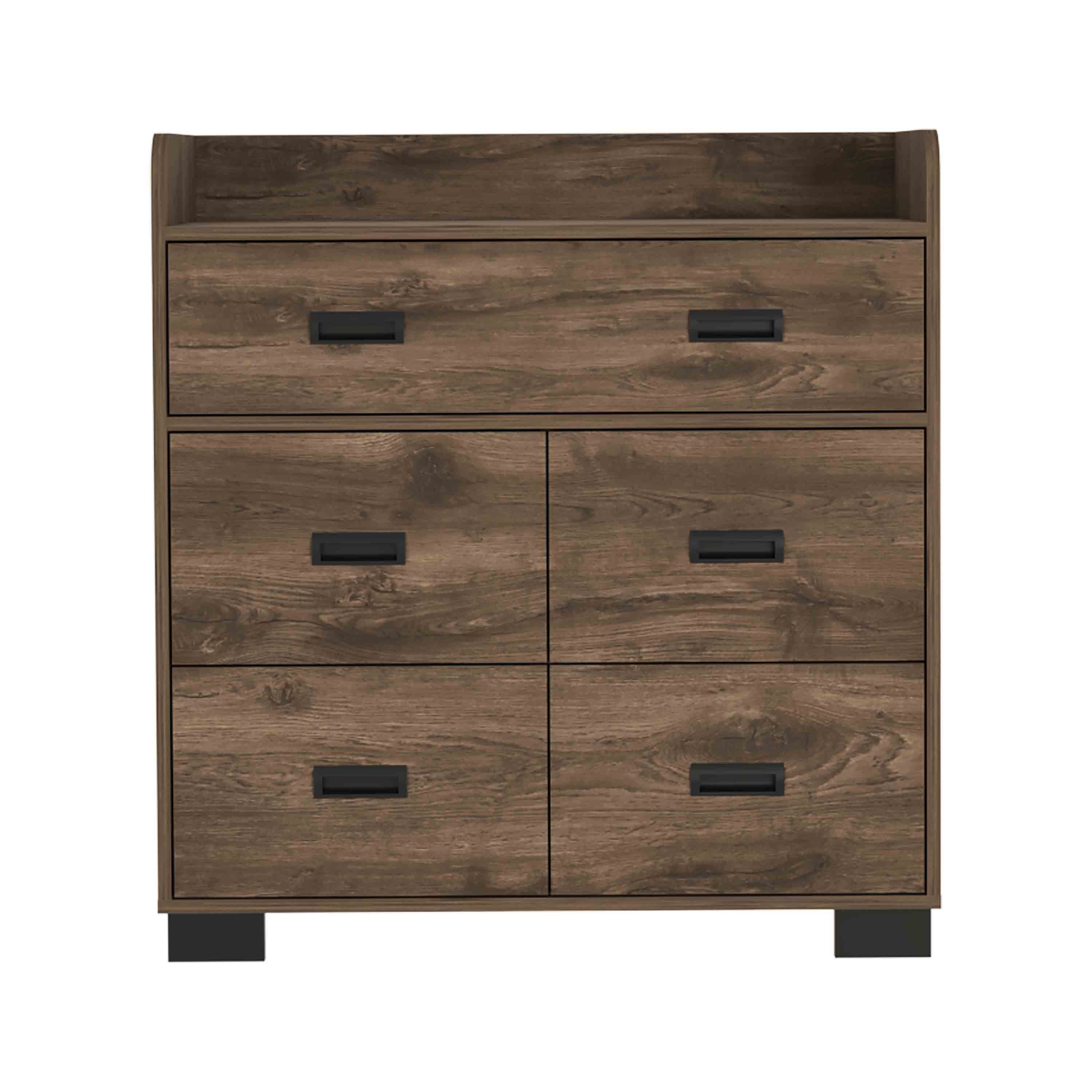 Dark brown Alyn dresser with four drawers from Anthony & Home's Modern Boutique Collection, showcasing sleek, quiet luxury design.