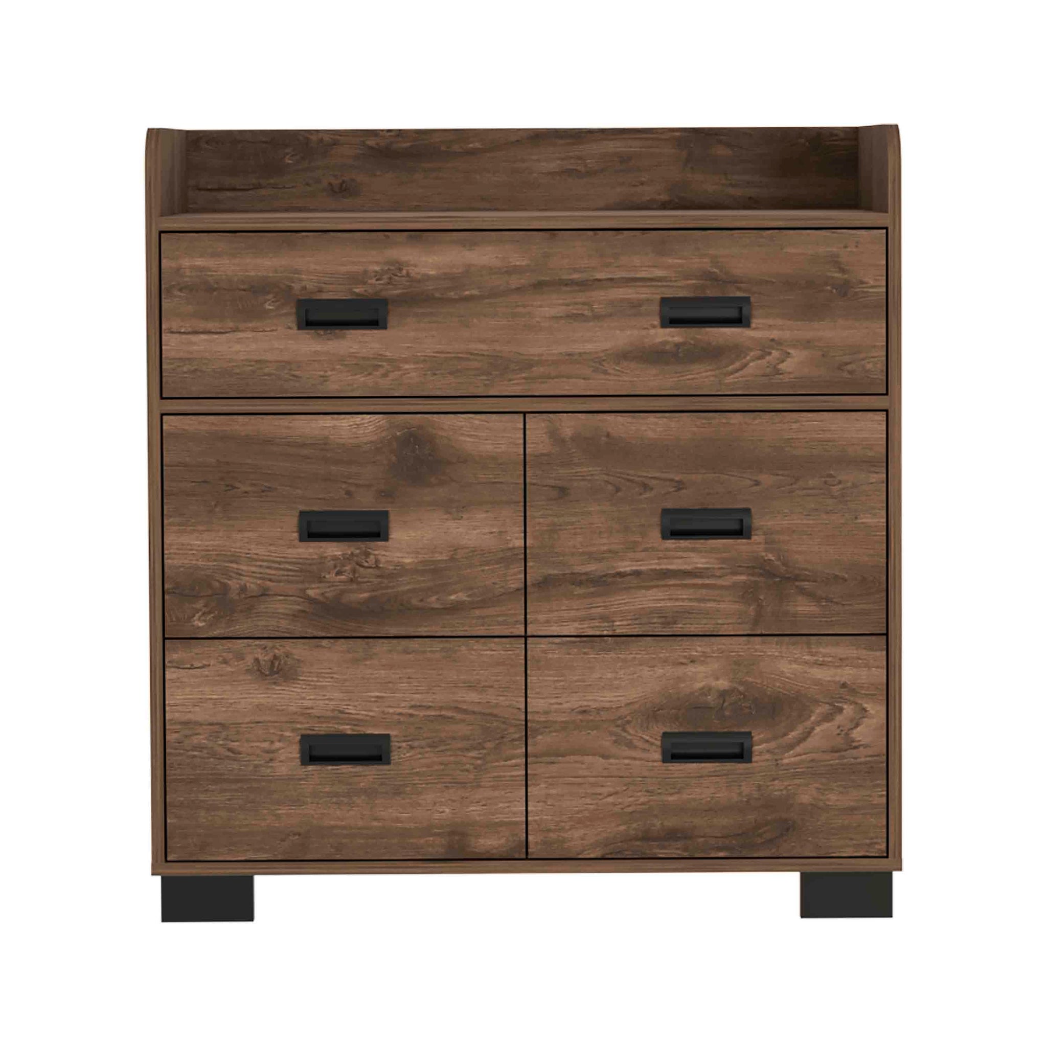 Dark brown Alyn dresser with four drawers from Anthony & Home's Modern Boutique Collection, showcasing sleek, quiet luxury design.
