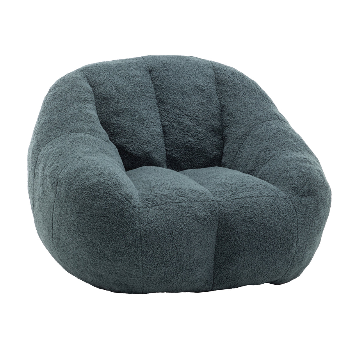 Studio green Anthony & Home tufted memory foam bean bag chair with plush fabric and comfortable, casual seating.