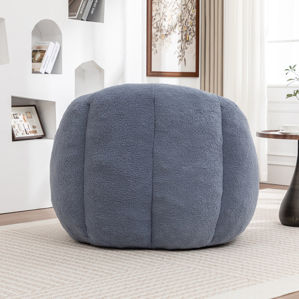 Light blue Anthony & Home Signature Memory Foam Bean Bag Chair with tufted design for comfortable lounging.