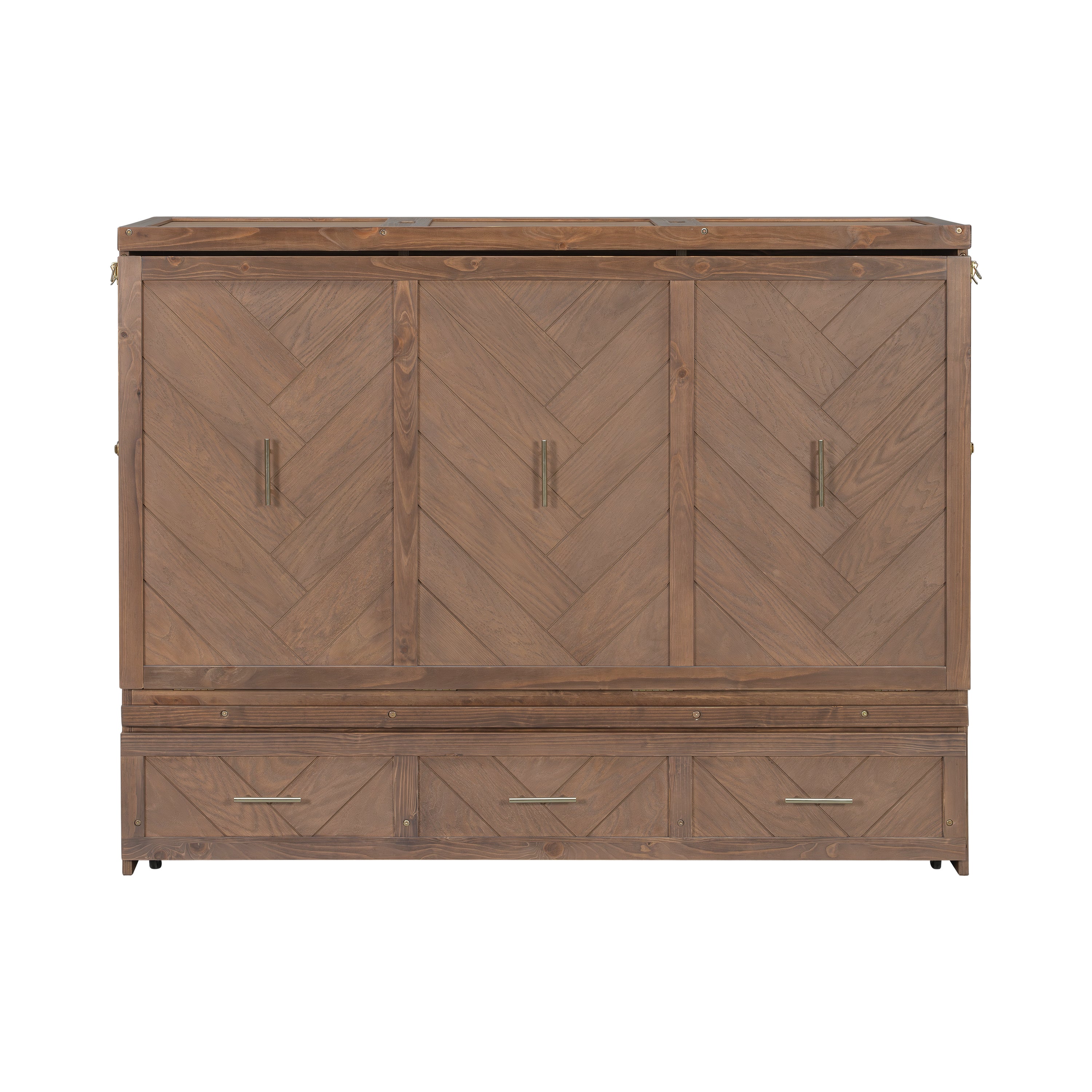 Murphy bed studio in light walnut finish by Anthony & Home, showing the space-saving wall bed with a sleek, modern design.