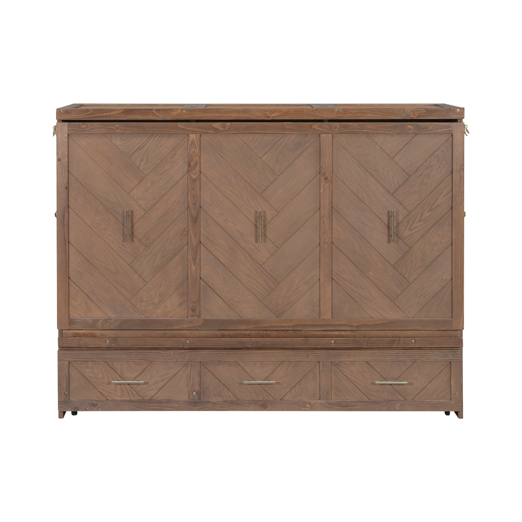 Murphy bed studio in light walnut finish by Anthony & Home, showing the space-saving wall bed with a sleek, modern design.