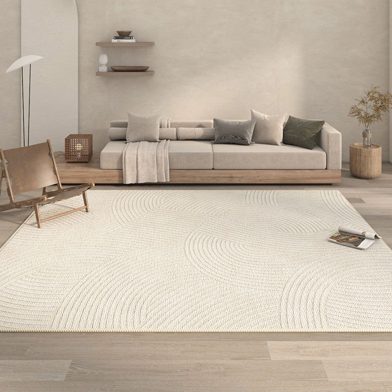 Living Room Carpet Area Rug With Stripes Polyester Woven