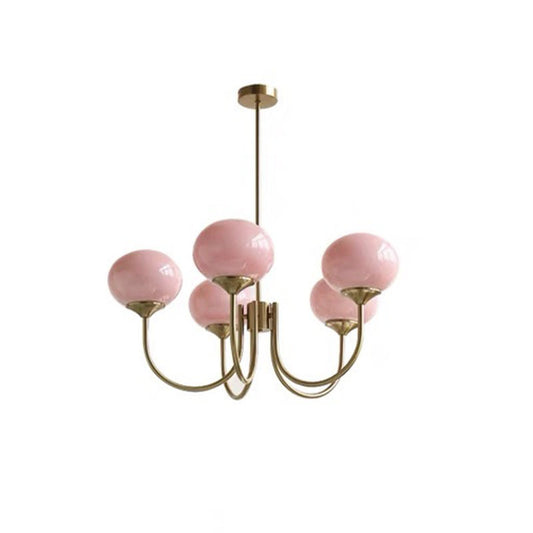 Copper Three Head Chandelier For Modern Living Room Lamps