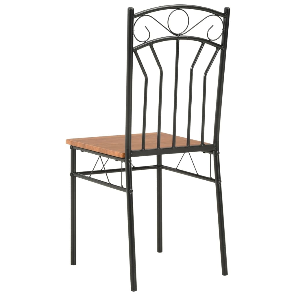 Industrial Chic Modern Dining Chairs Six Piece Brown Set