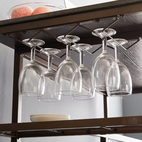 3 Piece Bar Table Set Retro Brown With Steel Frames