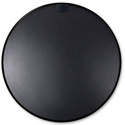 32 Inch Black Metal Framed Round Bathroom Mirror For Wall