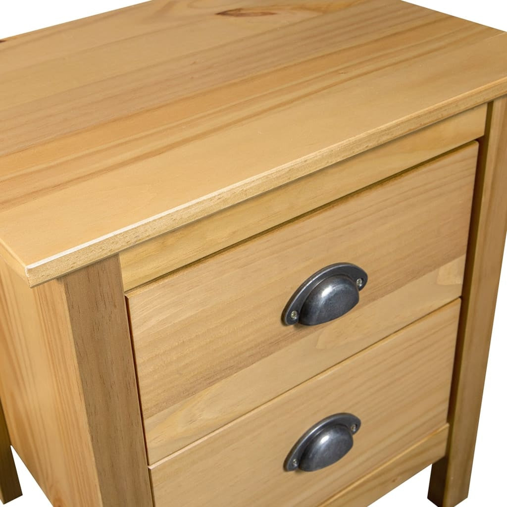 Bedside Tables Hill 2 Pack Pine Nightstands 46x35x49.5 Cm