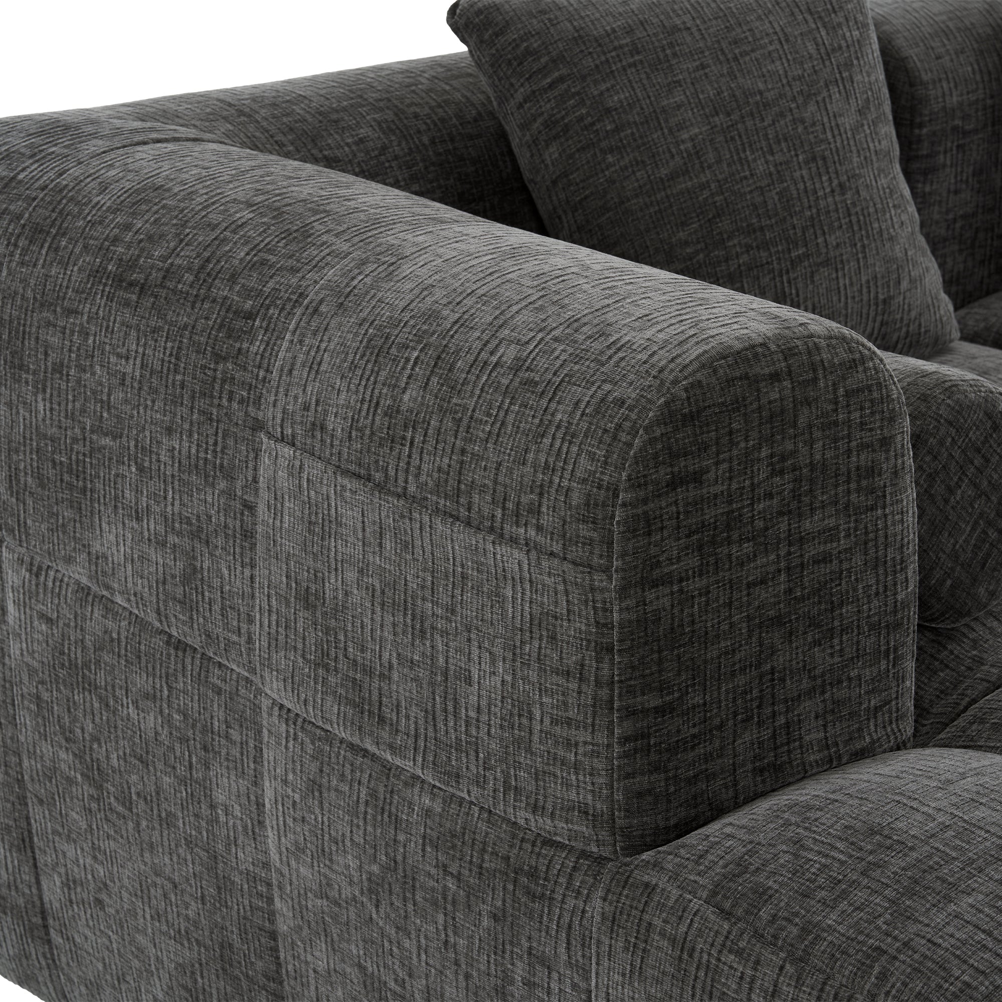 American Design Collection Signature Chenille Modular Sectional Sofa by Anthony & Home, featuring deep, plush seating and modern style.