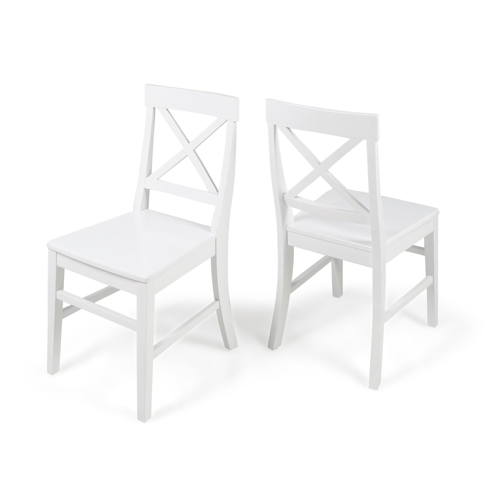 Acacia Wood Dining Chairs White Set for Modern Dining