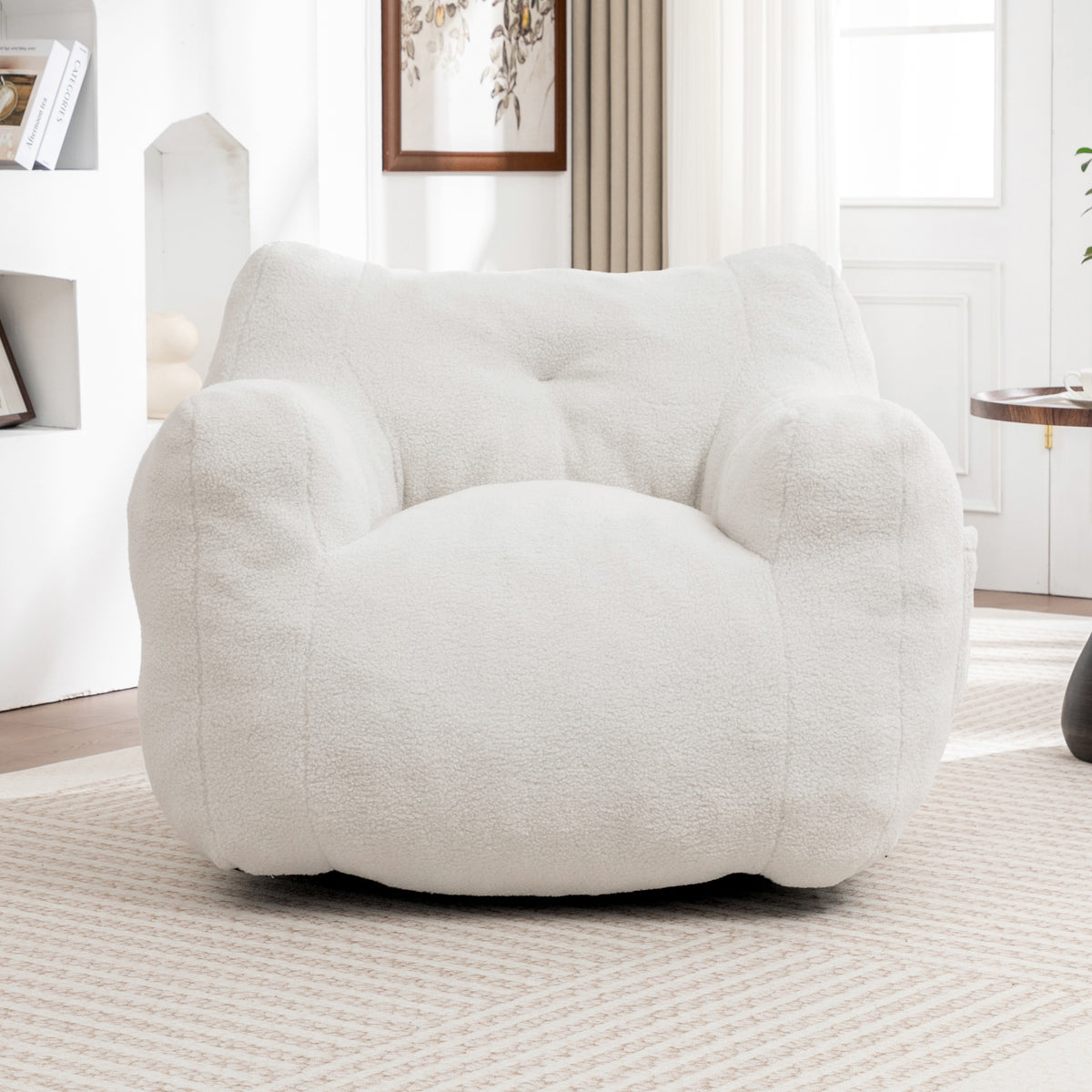 Anthony & Home foam-filled bean bag chair with armrests, perfect for living room or bedroom relaxation.