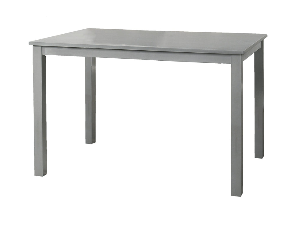 Grey Finish 5 Piece Dining Set With Table And Beige Chairs