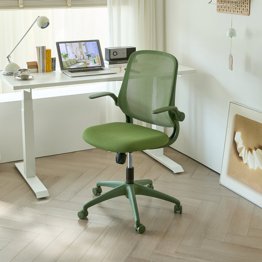 Green Anthony & Home ergonomic office chair with mesh back, height adjustable, rotating base, and 350 lb capacity.