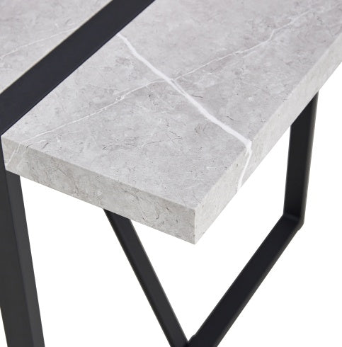 Modern 55 Inch Rectangular Dining Table For 4 People Gray