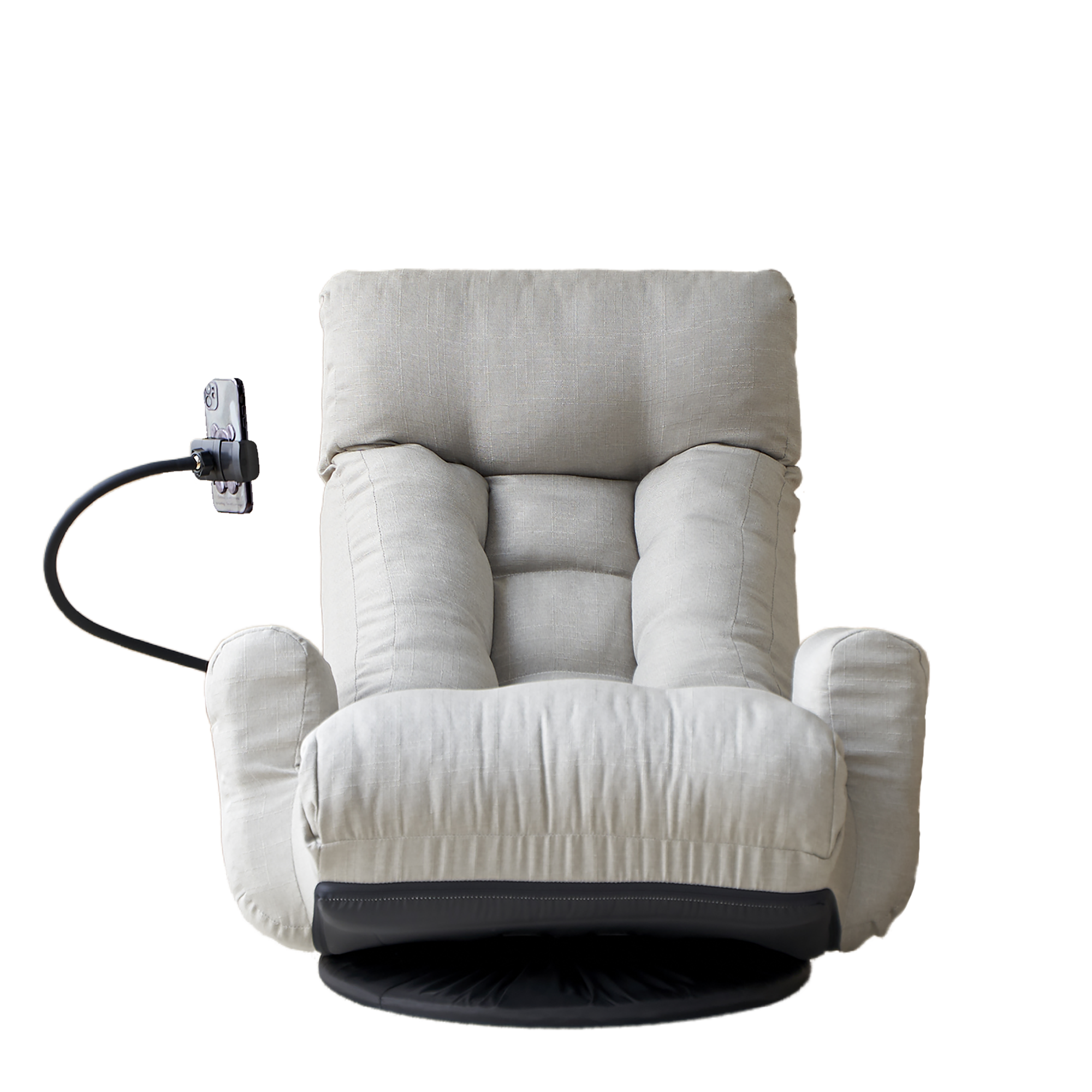Gray Swivel Lounge Chair With 360 Degree Rotation