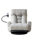 Gray Anthony & Home swivel lounge chair with 360-degree rotation, showcasing plush upholstery and modern design.