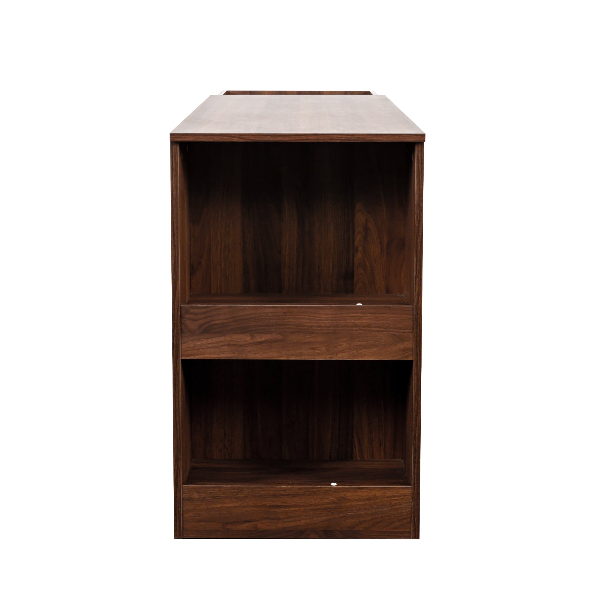 Walnut Collection limited computer desk with drawers from Anthony & Home, featuring a sleek wood finish and workspace storage.