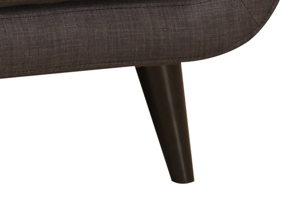 61" Charcoal And Black Loveseat and Toss Pillows