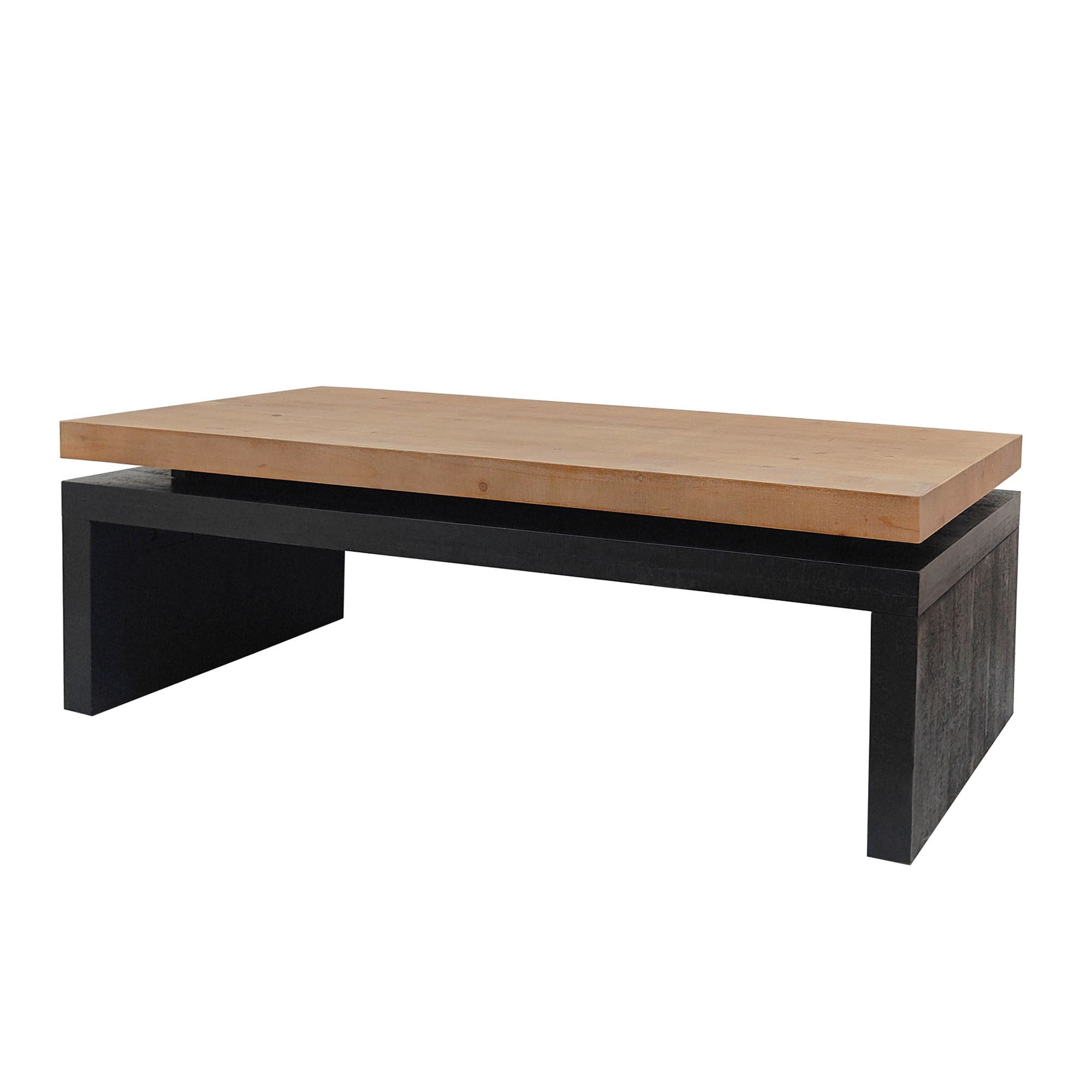 Two-tone wood floating top coffee table by Anthony & Home, showcasing a sleek, modern design with a limited edition finish.