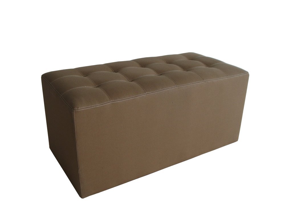 15" Tan Upholstered Faux Leather Bench - Anthony & Home