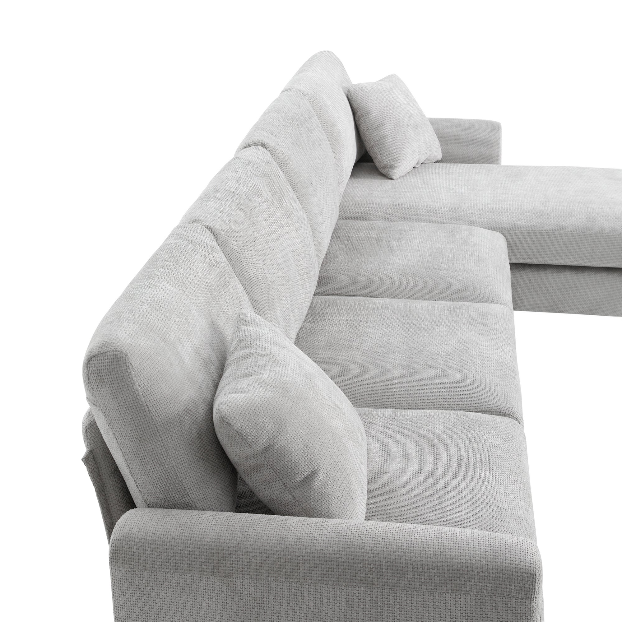 Anthony & Home Chenille L-Shaped Sectional Sofa Atelier Edition with plush cushions and modern design in a stylish living room setting.