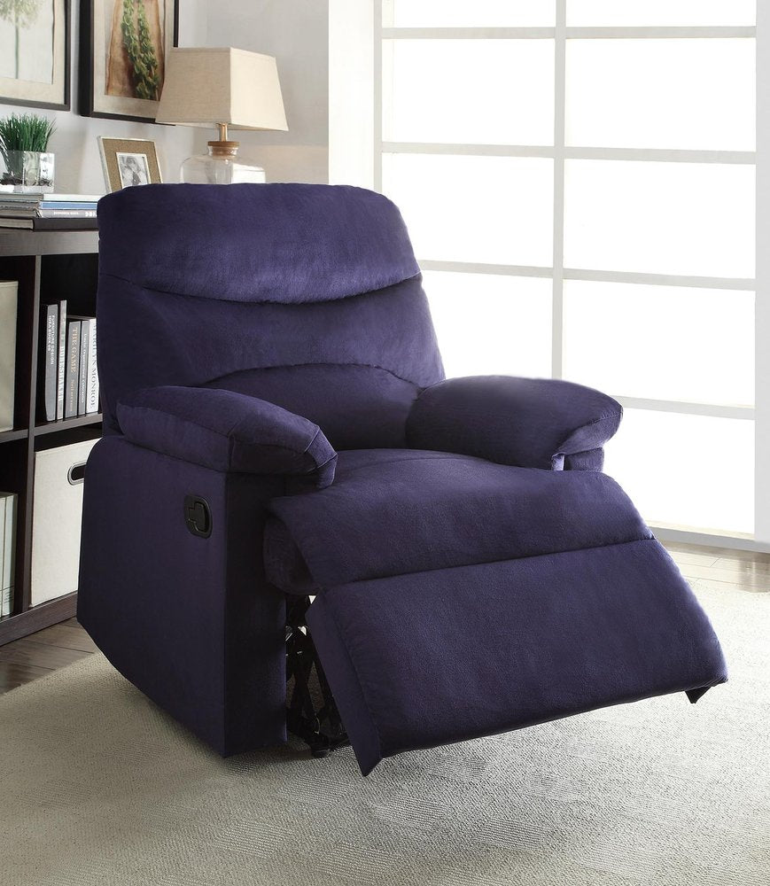 35" Blue Velvet Manual Recliner