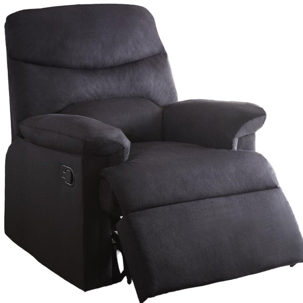 35" Black Microfiber Manual Recliner