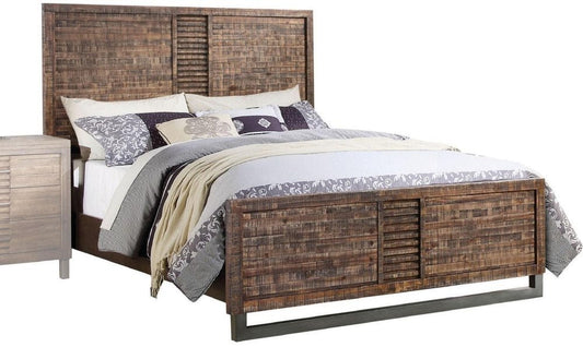 Solid Wood Queen Brown and Black Bed - Anthony & Home