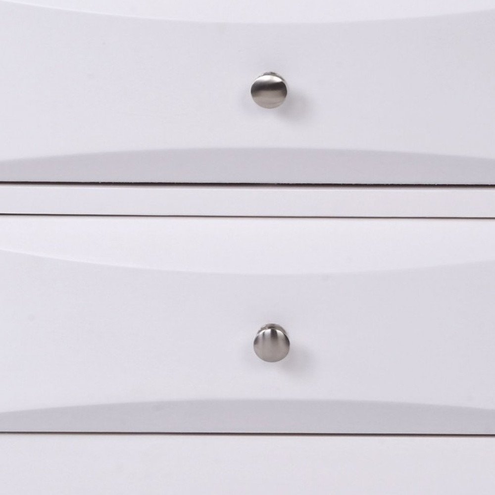 Elegant White 3 Drawer Nightstand