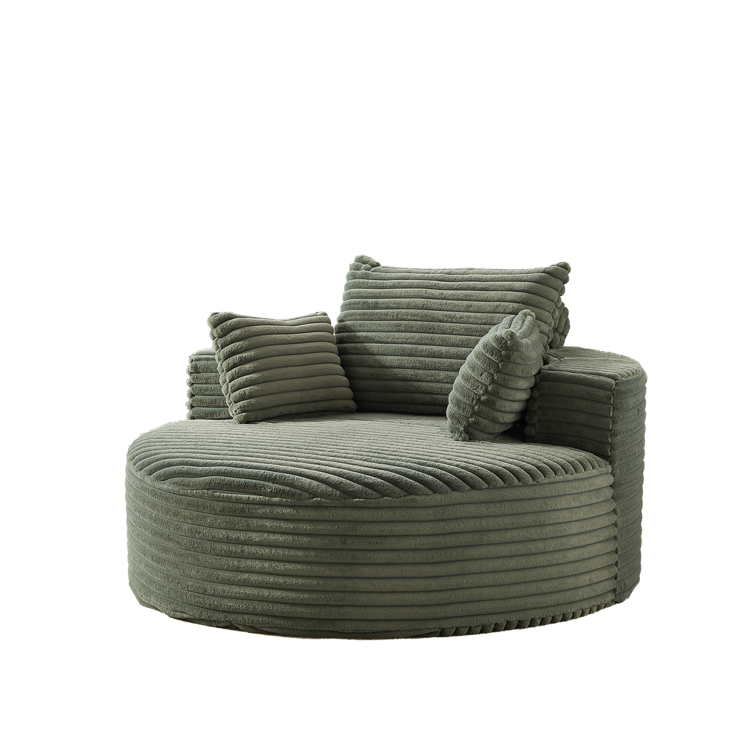 Anthony & Home corduroy sleeper sofa from Studio Collection, 55-inch length, premium build, no assembly required, in a cozy living room setting.