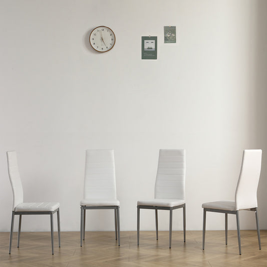 PU Leather Dining Chairs Set of 4 High Back Modern Comfort