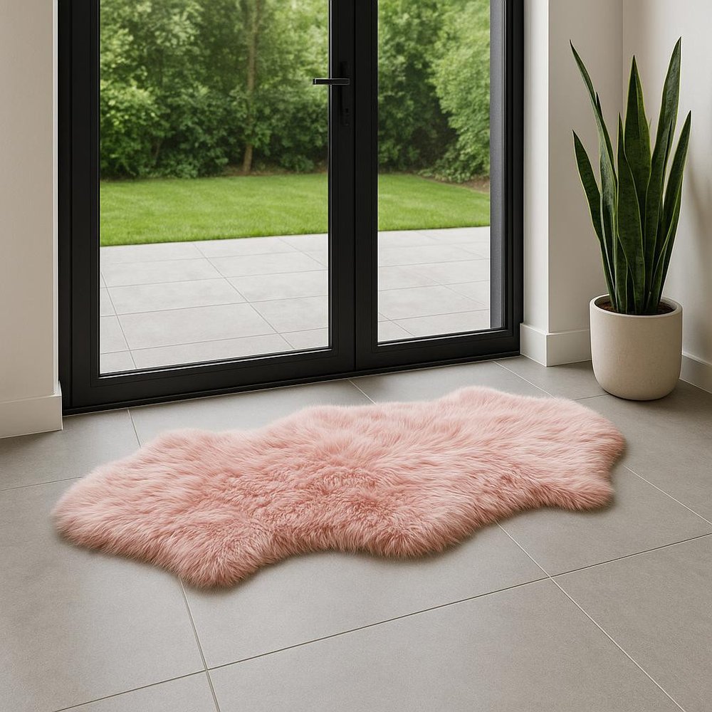 Pink Animal Print Area Rug