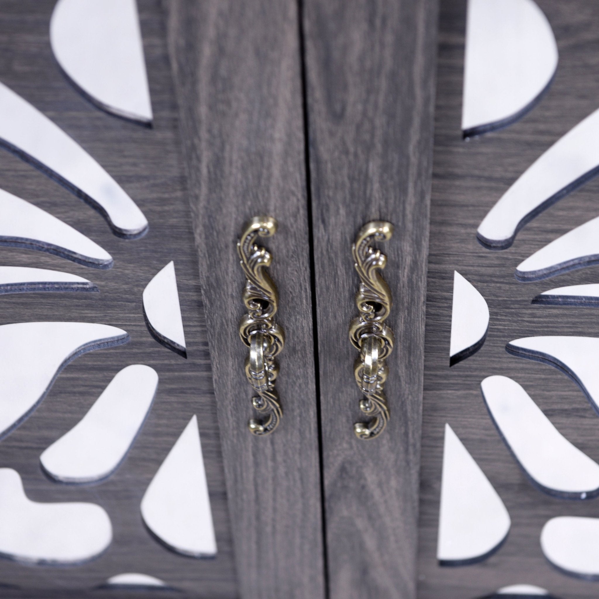 49.33' x 15.55' spacious size countertop Sideboard with 3 mirrored doors adjustable shelves buffet cabinet, storage cabinet for living room, bedroom, dinning room, kitchen, hallway closet brown color - Anthony & Home