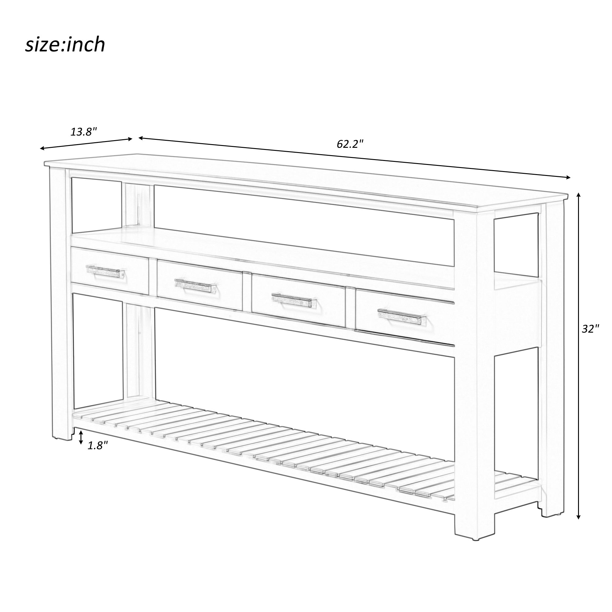 Anthony & Home U Style Signature Painted Black Console Table with sleek modern design and smooth painted finish.