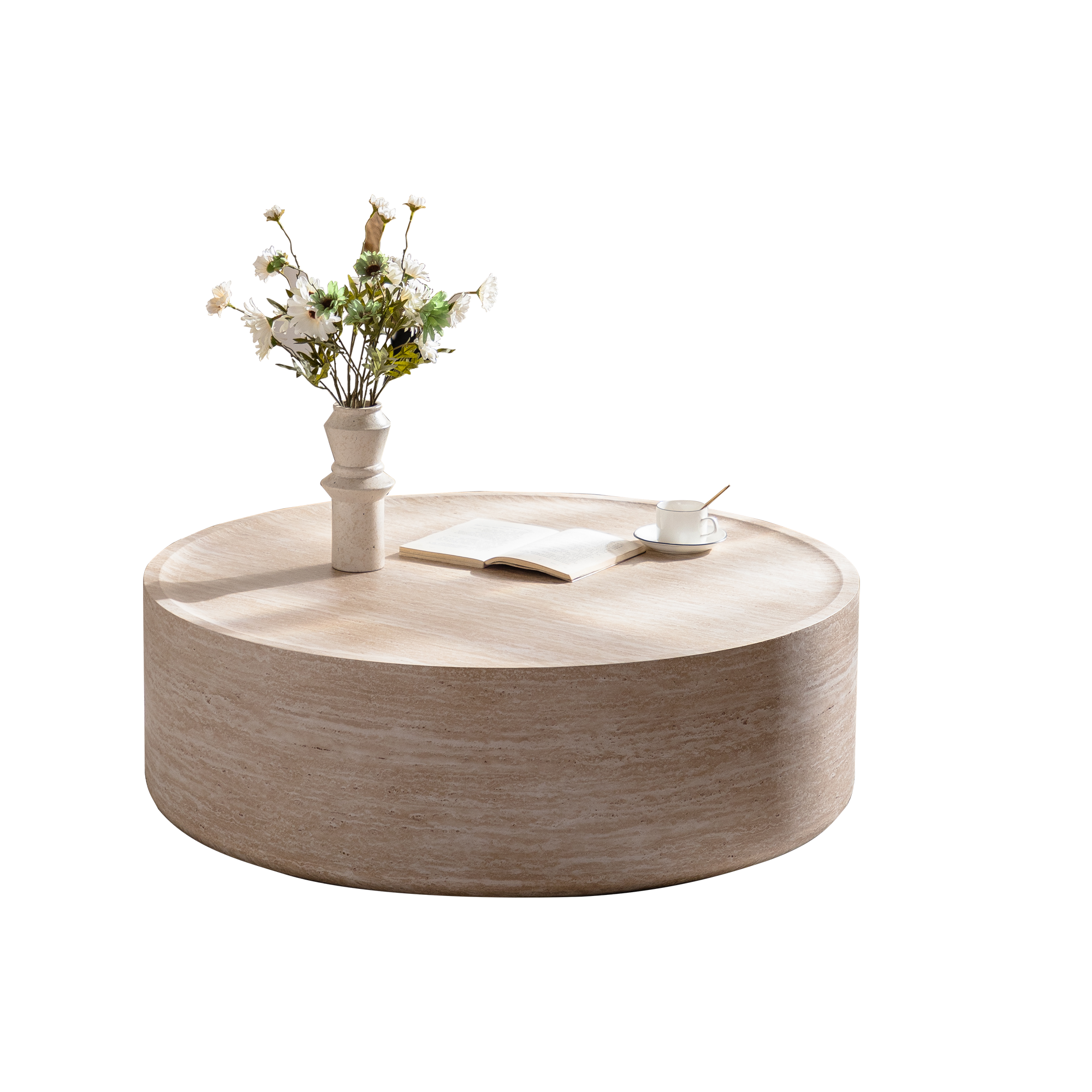 Anthony & Home Mars Pattern Drum Coffee Table from the Atelier Collection, featuring a stylish round drum design with a Mars-inspired pattern.
