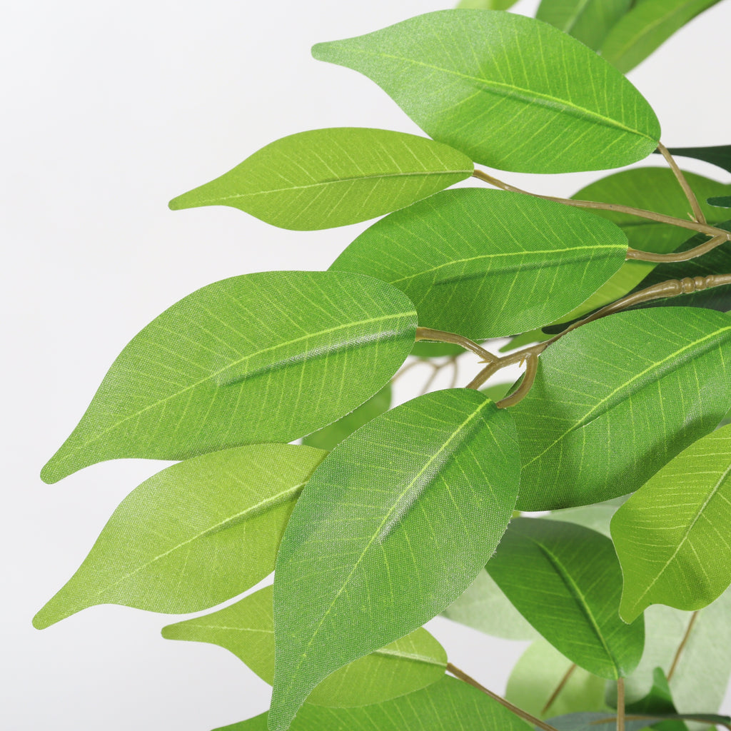 Artificial Ficus Tree, 6 ft with natural trunk in black pot, ideal for indoor home or office decor by Anthony & Home.