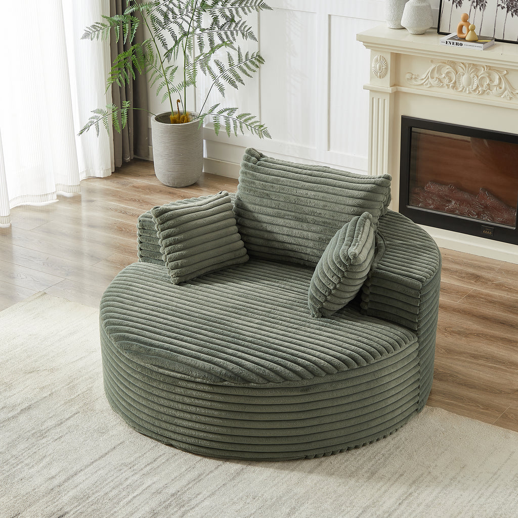 Anthony & Home corduroy sleeper sofa from Studio Collection, 55-inch length, premium build, no assembly required, in a cozy living room setting.