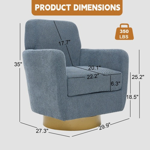 360 Degree Rotation Armchair Cotton Linen Ergonomic Chair