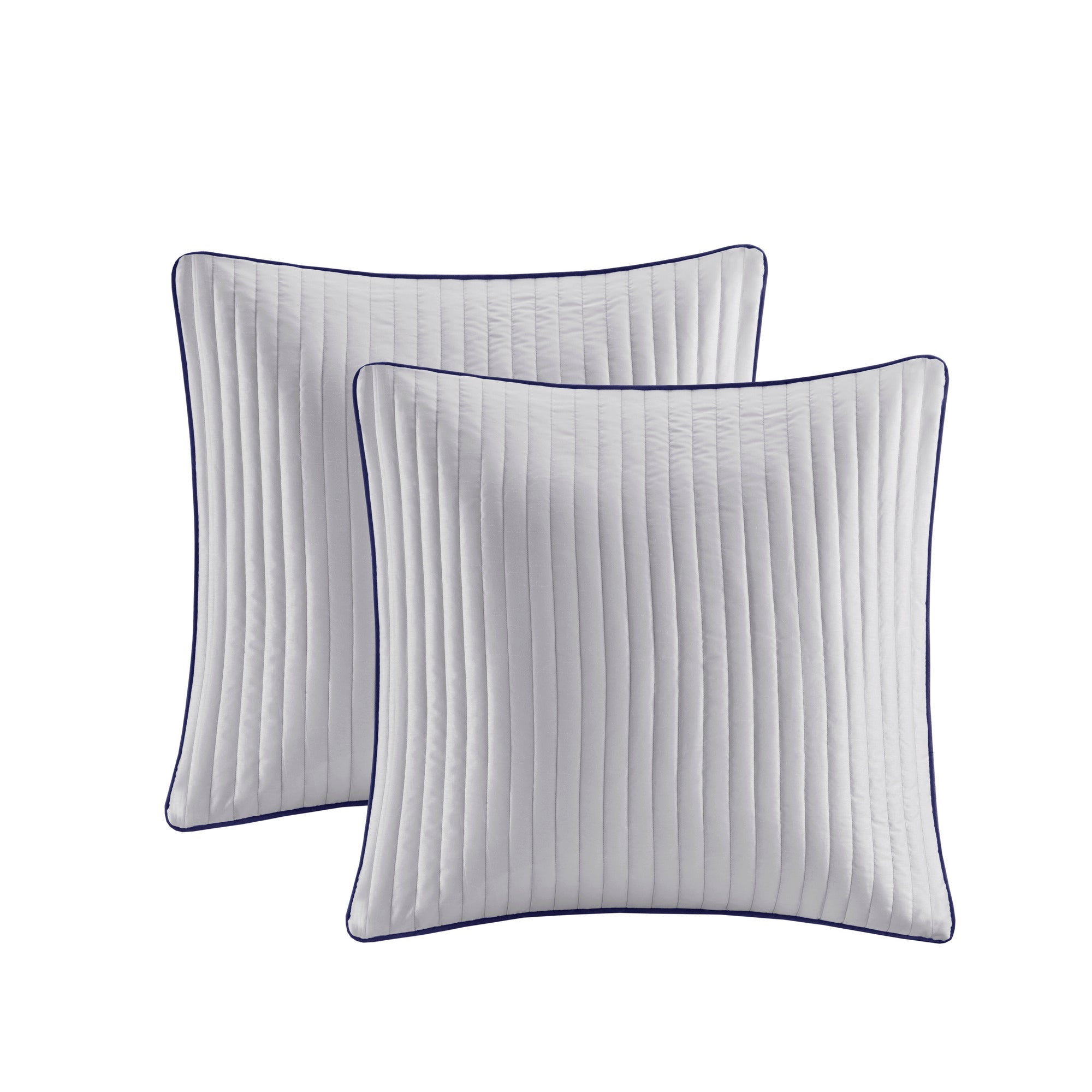 Anthony & Home Aubrey Jacquard Navy King Comforter Set with intricate woven patterns and plush fabric for cozy bedding.