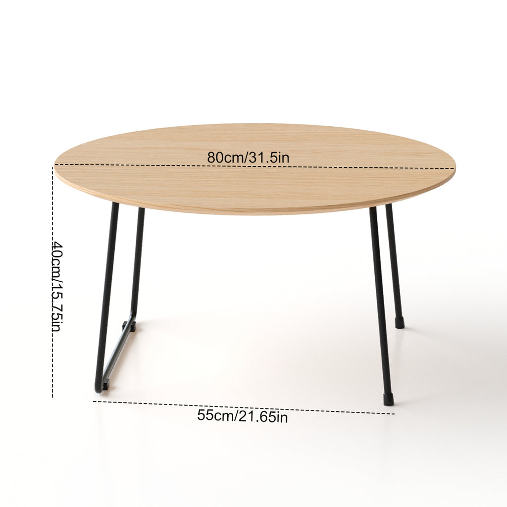 Anthony & Home marble-top round coffee table with minimalist design, perfect for small apartments, featuring a sleek modern look.