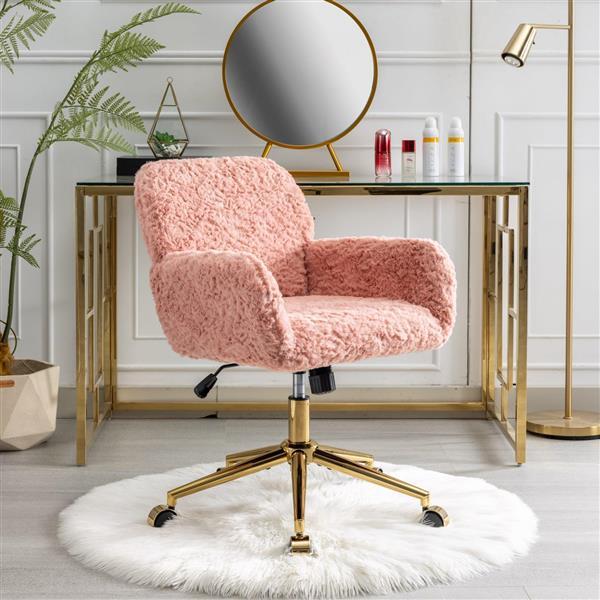 Pink Adjustable Swivel Office Chairs For Home Office